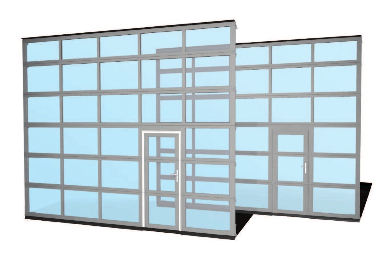 Ușă VETRO-SEK fără profile verticale, showroom